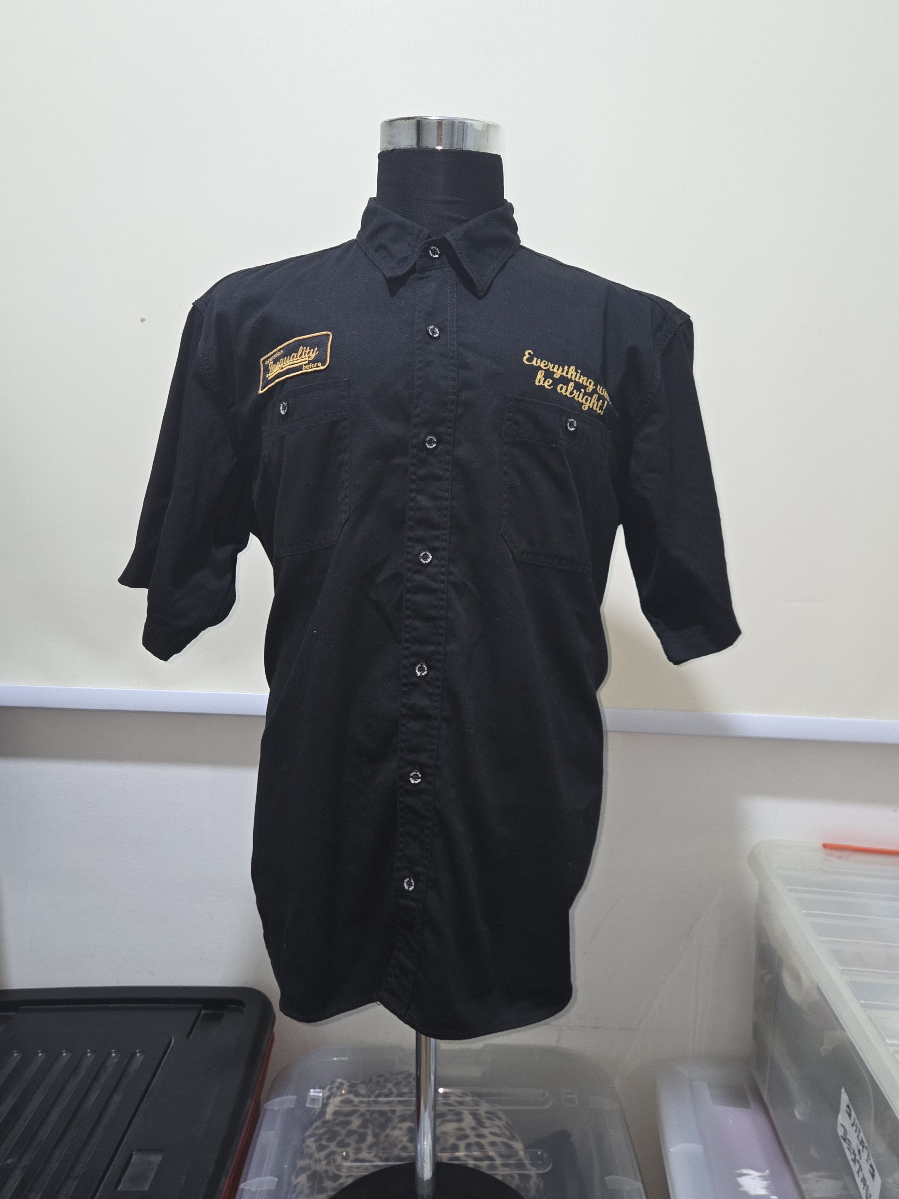 Vintage Open Dich Embroidered Double Pockets Work Wear Style Shirt Size US XXL / EU 58 / 5 - 7 Thumbnail