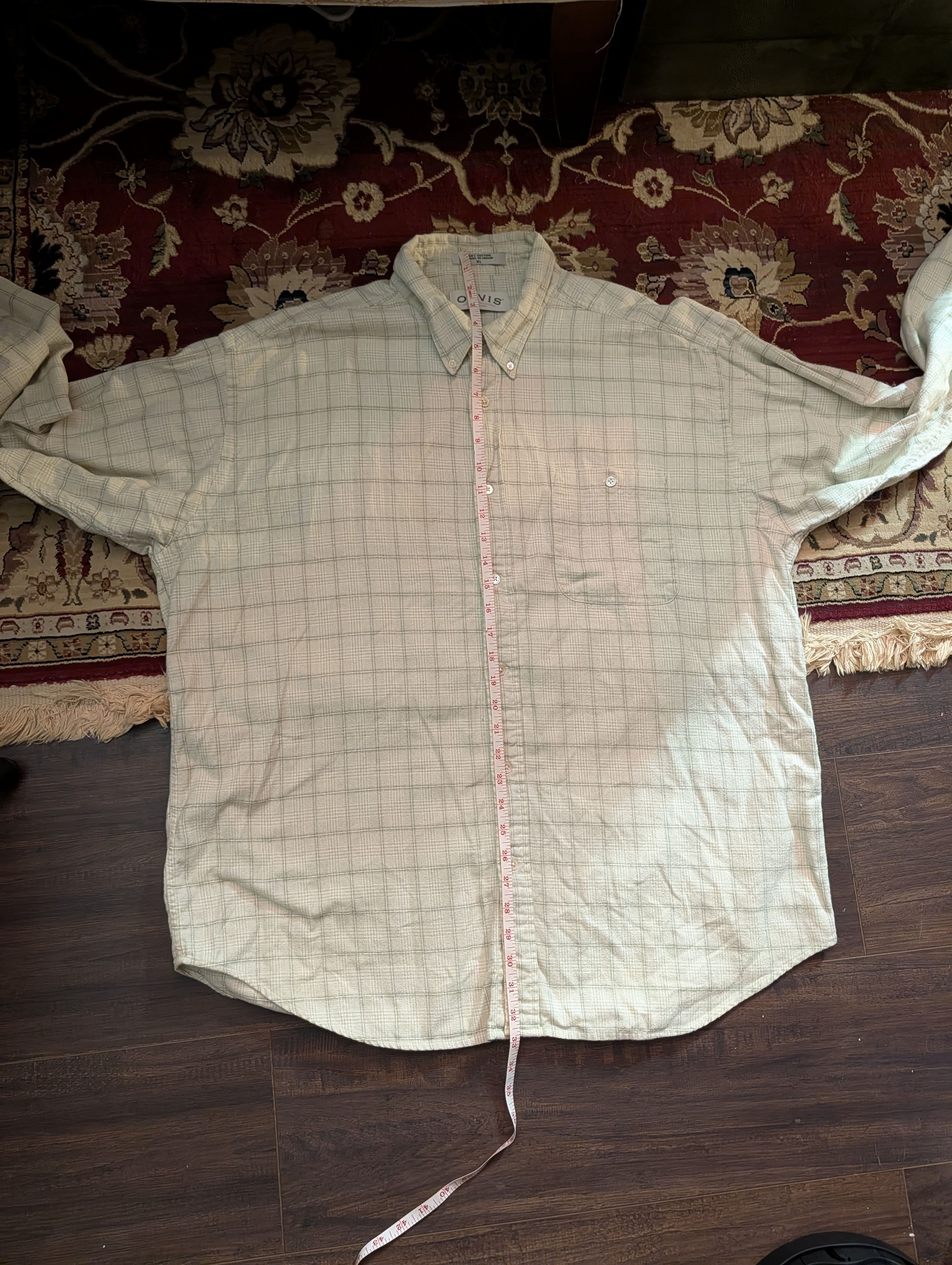 Orvis Vtg heavy flannel cotton check Portugal button-down shirt Size US XL / EU 56 / 4 - 14 Thumbnail