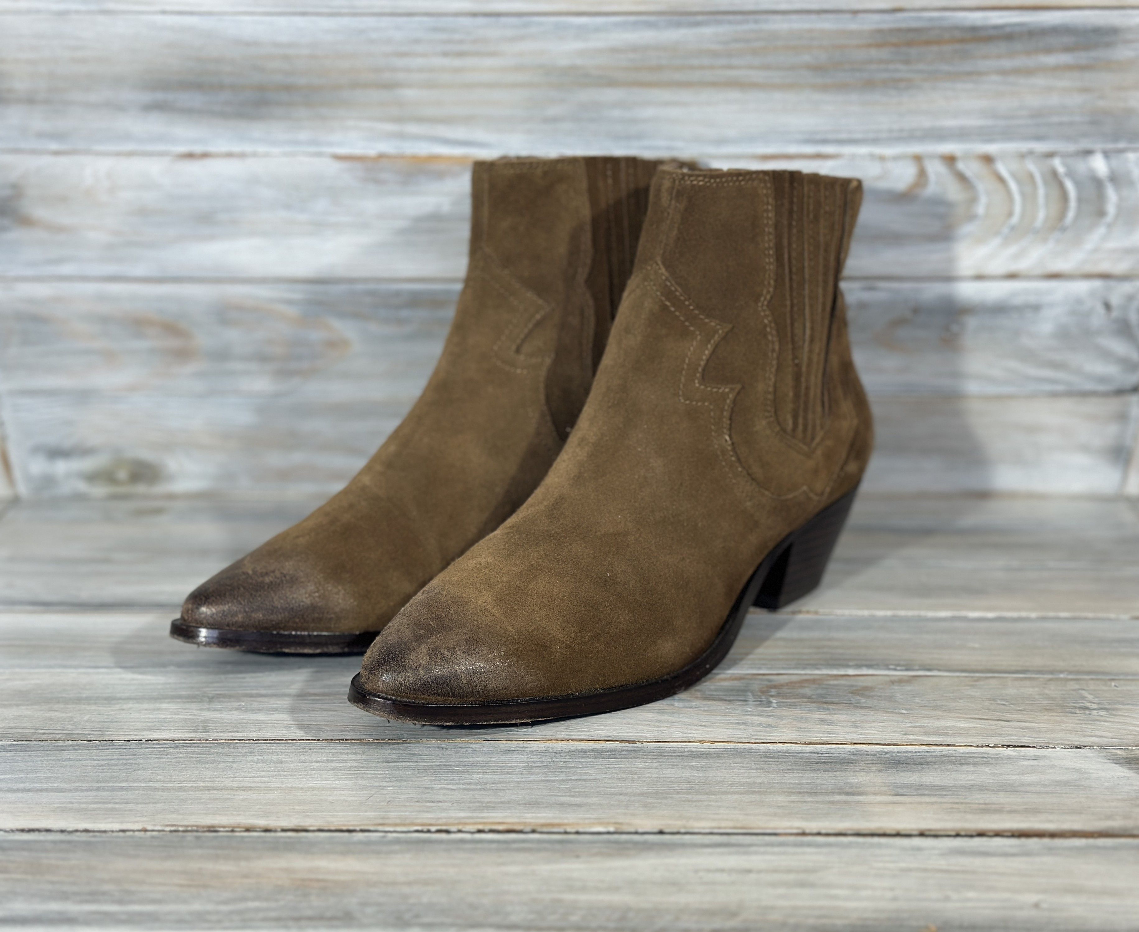 ASH ASH Harper Heels Boots Sugar Suede Ankle Luxury Brand Size US 10 / IT 40 - 5 Thumbnail