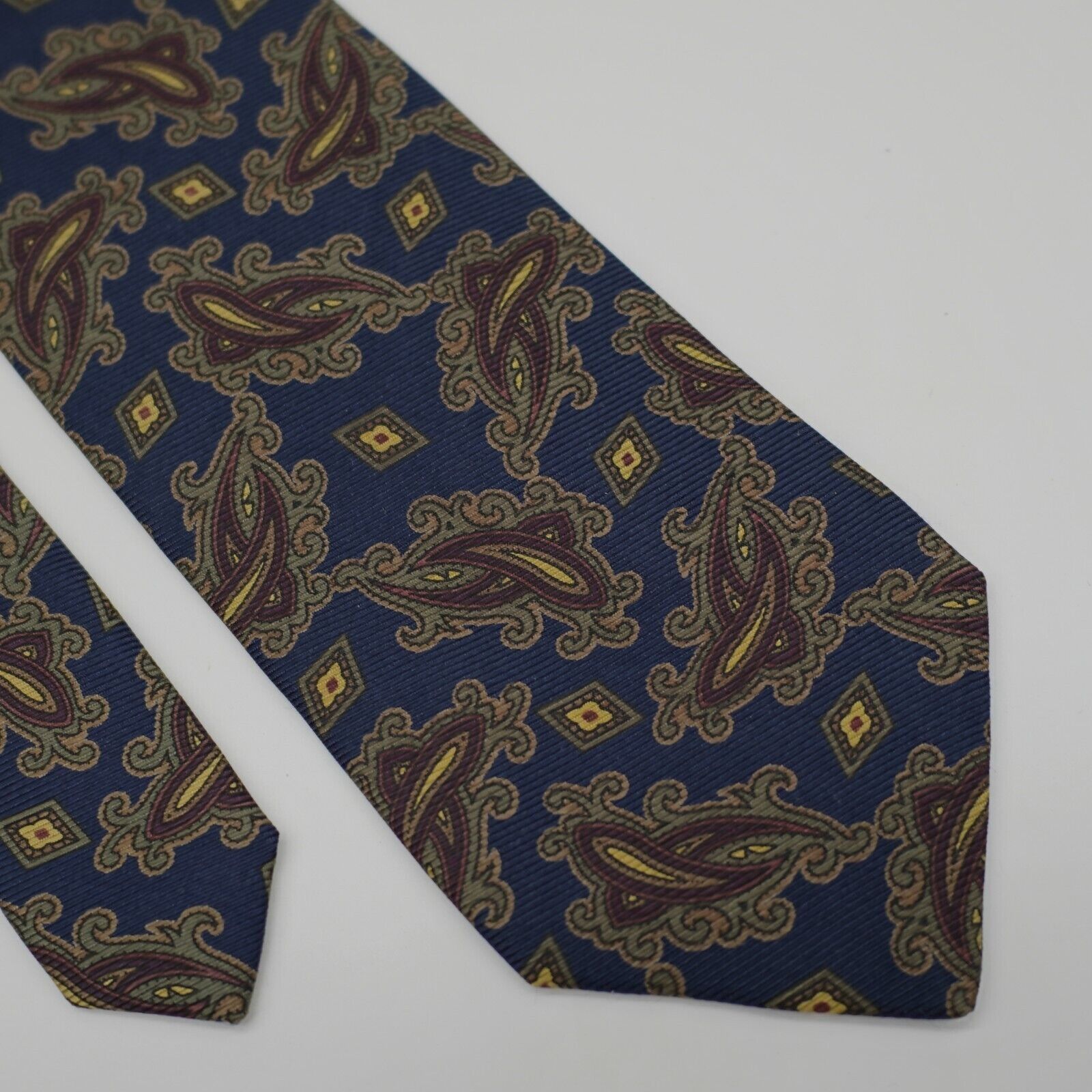 Joseph Abboud Joseph Abboud Blue Green Woven Paisley Short Italian Silk Ti Size ONE SIZE - 1 Thumbnail