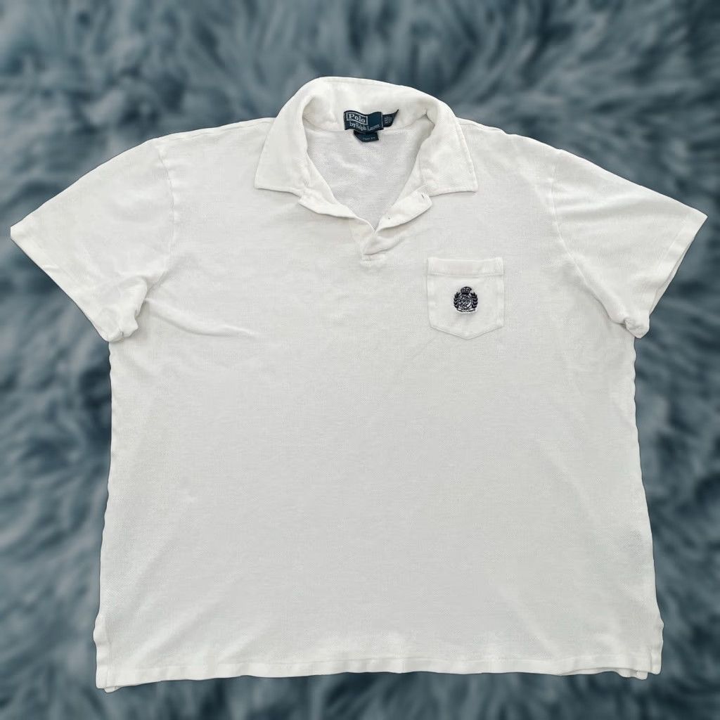Polo Ralph Lauren Polo Ralph Lauren White Polo Shirt Adult 2XL Short Sleeve Cotton Linen Blend Casual Golf Men Size US XXL / EU 58 / 5 - 1 Thumbnail