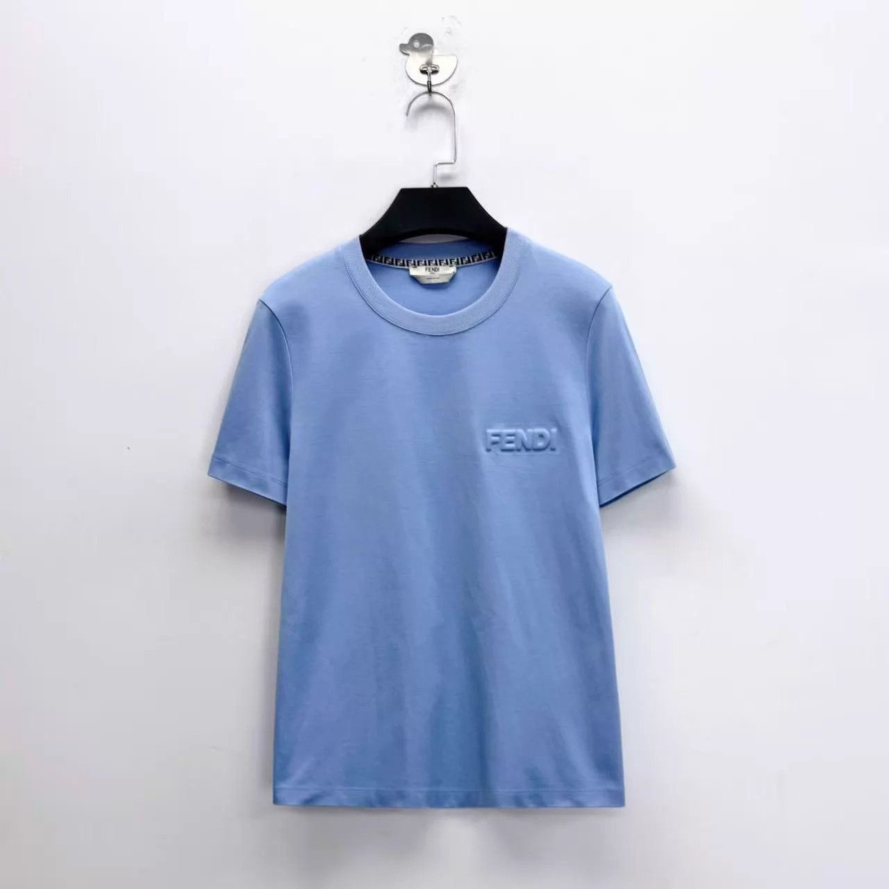 Fendi Blue Short-Sleeve Crewneck Shirt Size US XS / EU 42 / 0 - 1 Thumbnail