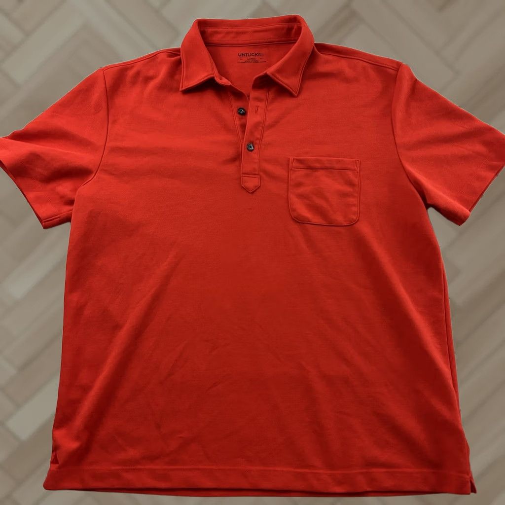 UNTUCKit UNTUCKit Short Sleeve Button-Up Polo Shirt Men's L Red Size US L / EU 52-54 / 3 - 1 Thumbnail