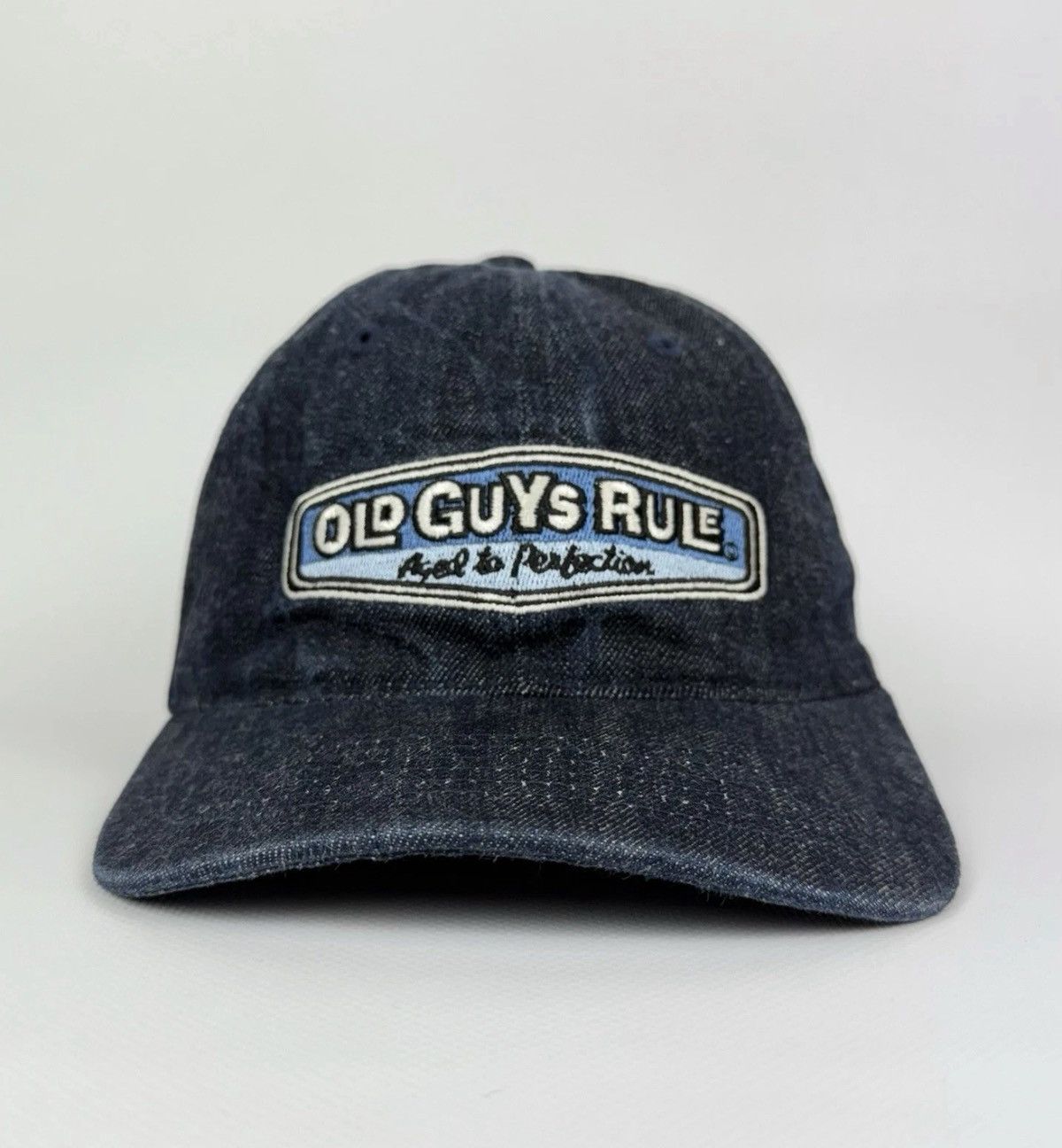 Vintage Old Guys Rule Rear View Cap Hat Denim Blue Top Embroidered Size ONE SIZE - 3 Thumbnail