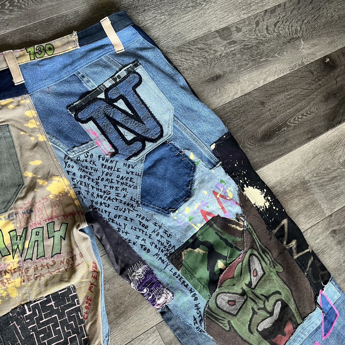 Asspizza Asspizza PWYW Pay What You Want Denim Jeans Patchwork Custom Size US 38 / EU 54 - 6 Thumbnail