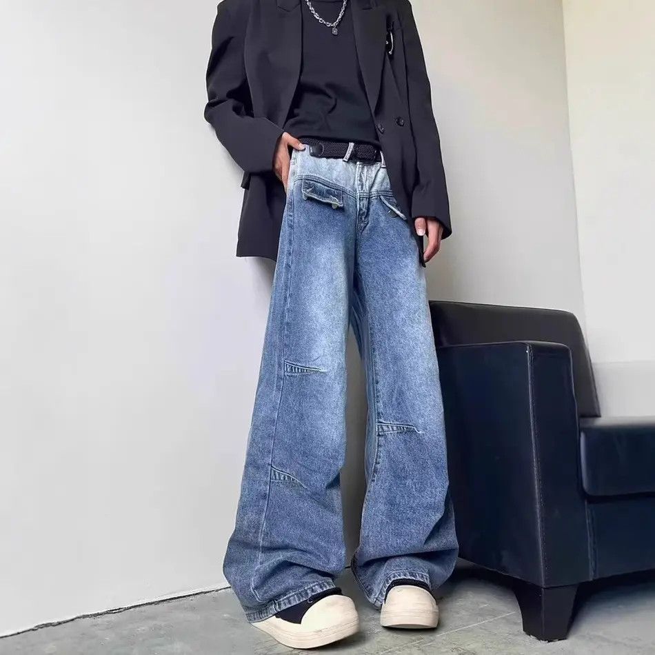 Japanese Brand Retro loose casual straight leg wide leg jeans Size US 32 / EU 48 - 3 Thumbnail