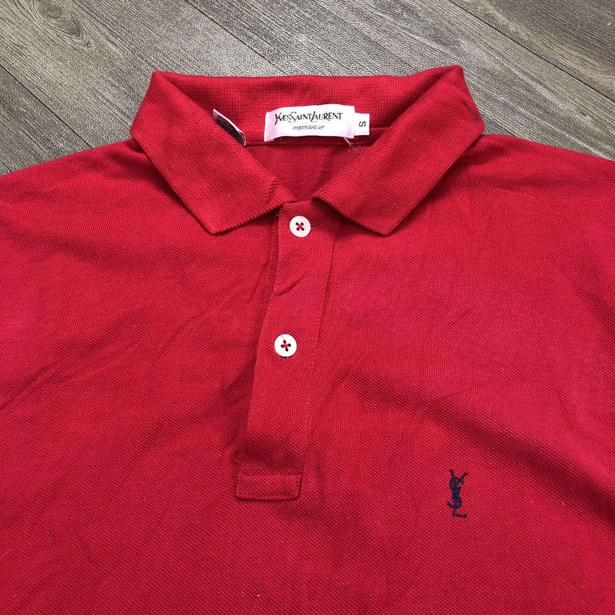 Vintage × Yves Saint Laurent Vintage Yves Saint Laurent Pour Homme YSL Red Polo Shirt Size US S / EU 44-46 / 1 - 3 Thumbnail