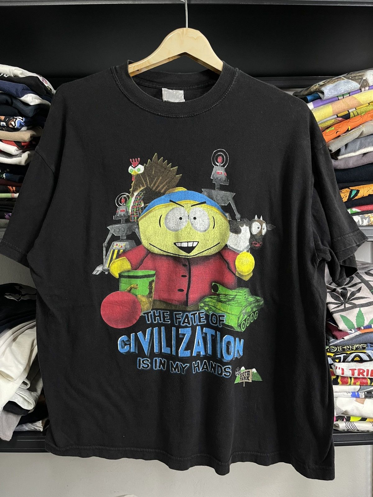 Vintage RARE Vintage 90s South Park Cartman "Fate of Civilization"XL Size US XL / EU 56 / 4 - 1 Thumbnail