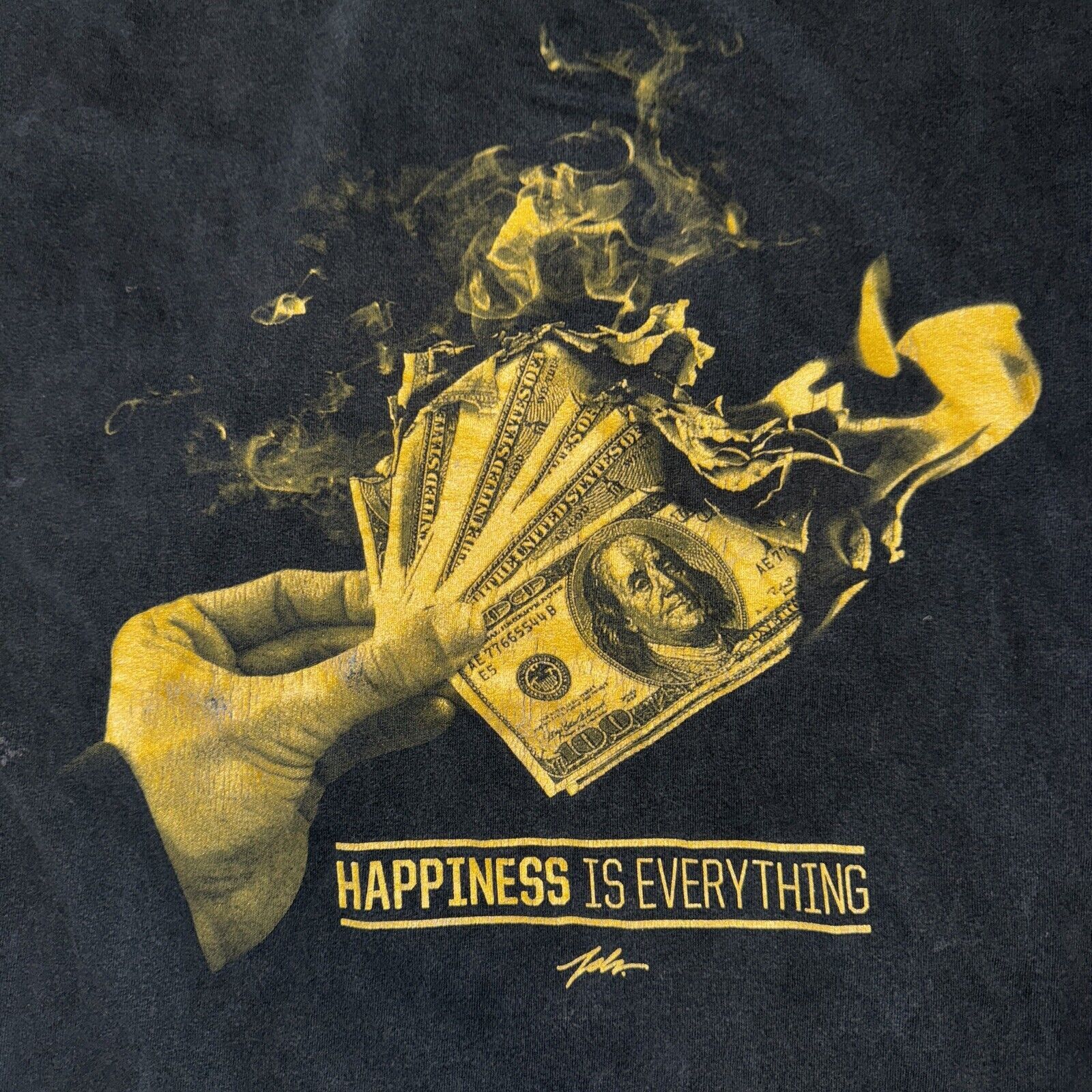 Japanese Brand × Vintage Vintage Y2K Style Money T-Shirt Black 20x28 Medium Size US M / EU 48-50 / 2 - 2 Thumbnail
