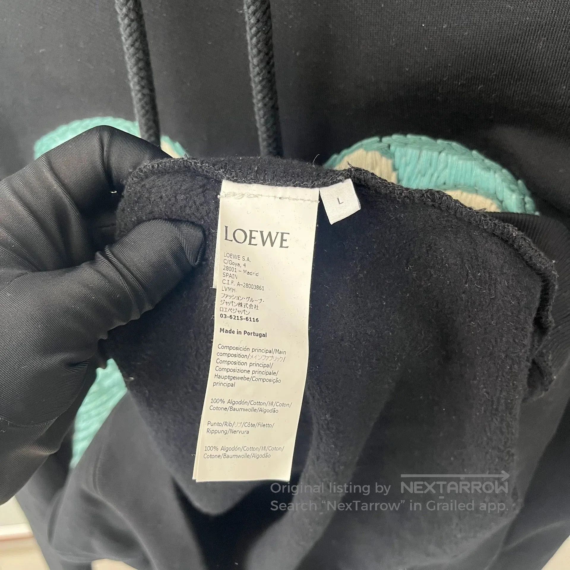 Loewe LOEWE Owl Embroidery Black Sweatshirt. Size US L / EU 52-54 / 3 - 4 Thumbnail