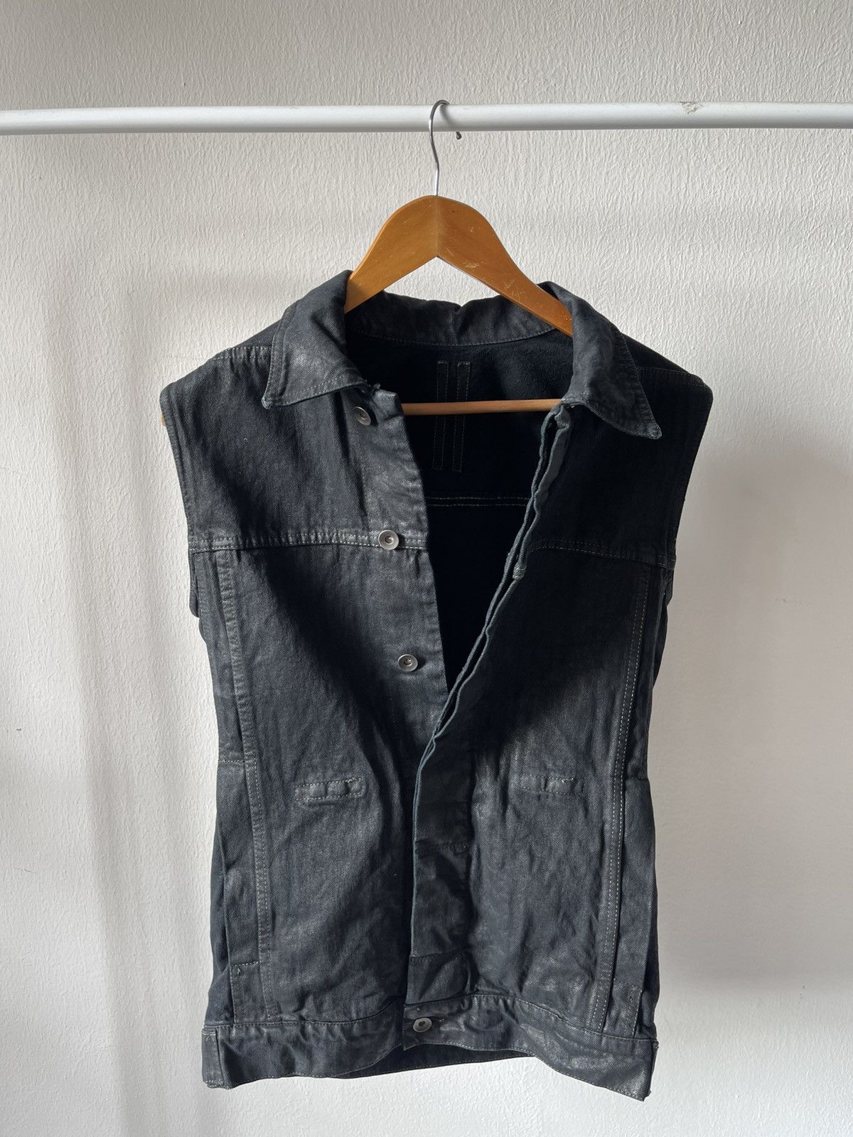 Rick Owens Rick Owens Wax Sleeveless Denim Jacket 96 Size US M / EU 48-50 / 2 - 10 Thumbnail