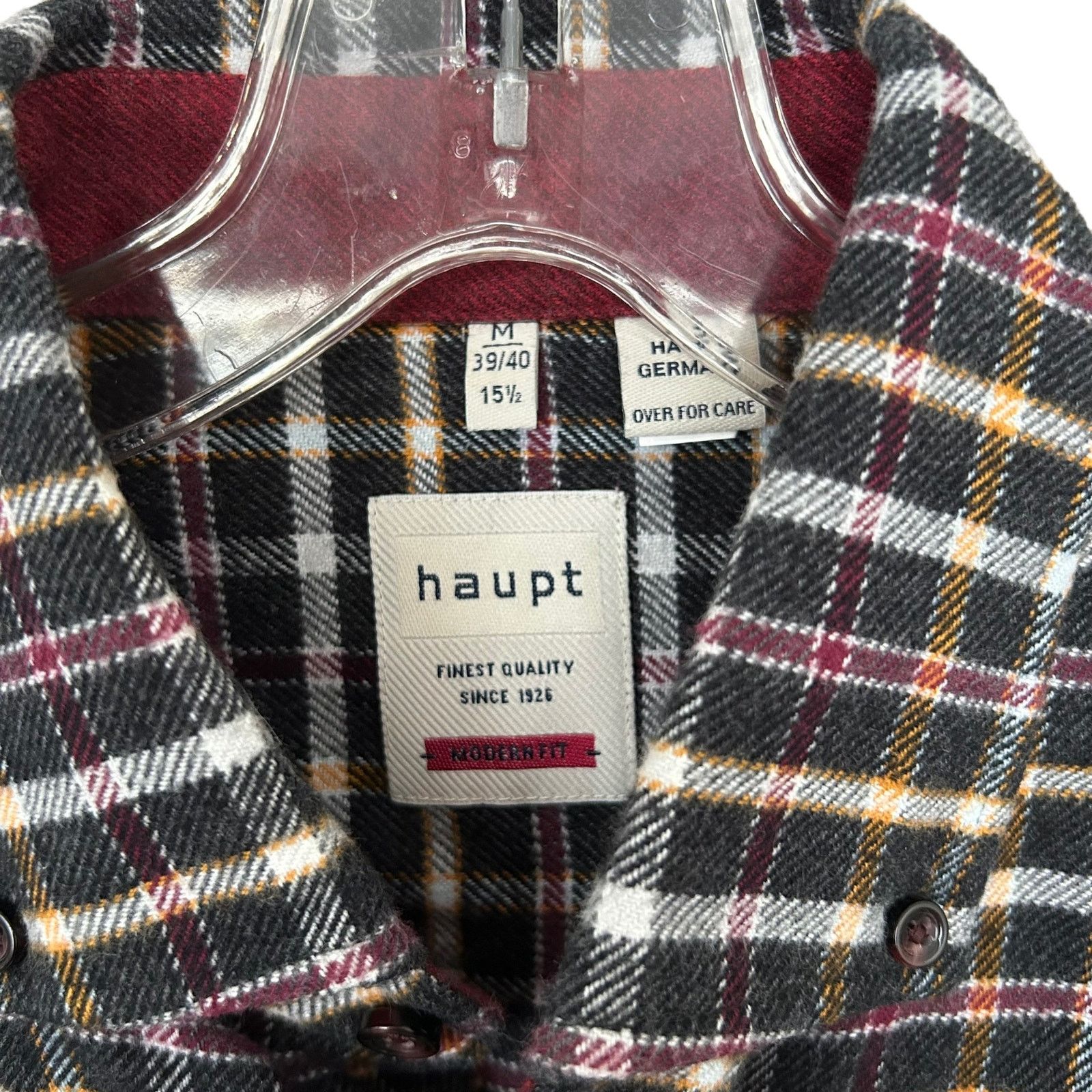 Haupt Haupt Germany Gray Plaid Flannel Sz M Size US M / EU 48-50 / 2 - 3 Thumbnail