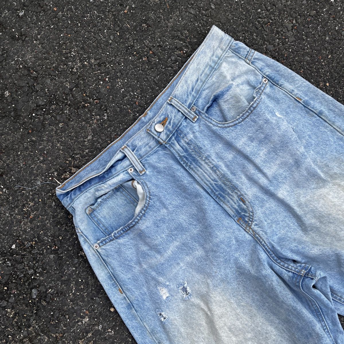 Other Distressed Baggy Jeans Y2K Style Faded 34x30 Size US 34 / EU 50 - 3 Thumbnail