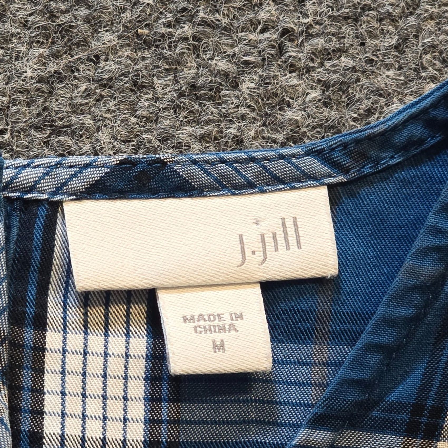 J. Jill J. Jill Top Women Blue Plaid Tunic Long Sleeve Button Shirt Casual Dressy Shirt Size M Size M / US 6-8 / IT 42-44 - 4 Thumbnail