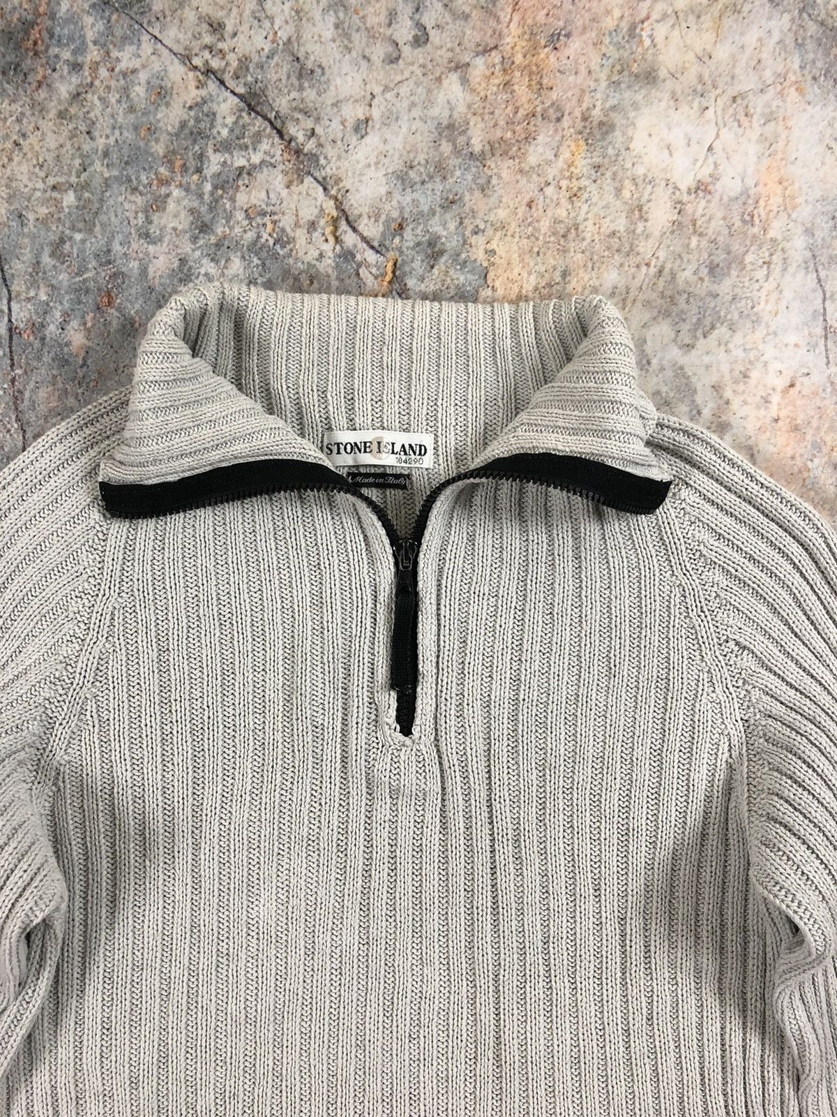 Stone Island × Vintage Stone island vintage zip pullover sweater Size US L / EU 52-54 / 3 - 3 Thumbnail