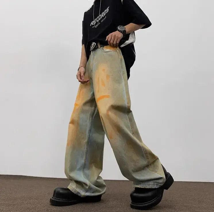 Japanese Brand Hip hop straight leg casual washed jeans Size US 32 / EU 48 - 5 Thumbnail