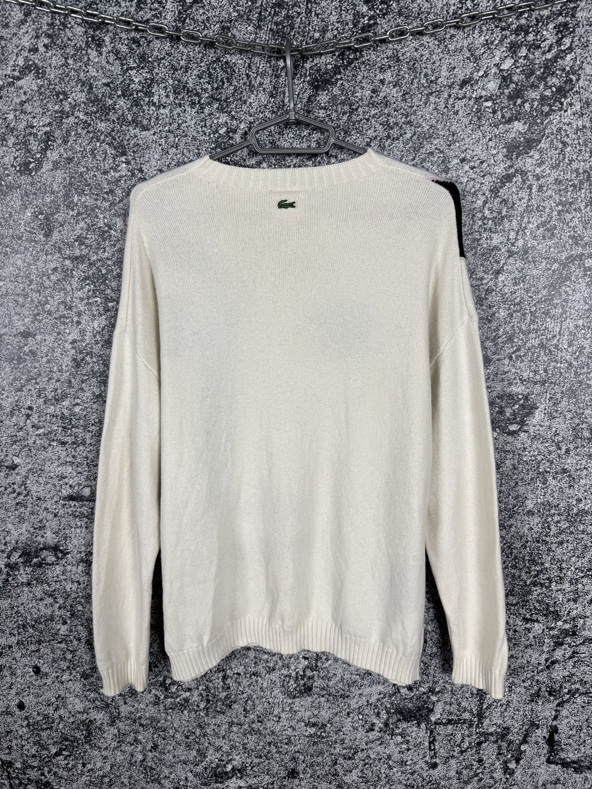 Lacoste Lacoste L!VE Patterned Knit Sweater Wool Pullover Size 40 Size S / US 4 / IT 40 - 11 Thumbnail