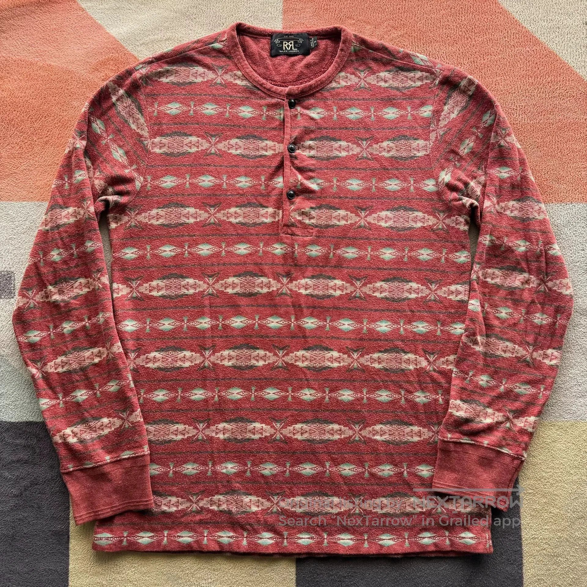 RRL Ralph Lauren RRL Double RL Henley Sweatshirt T. Size US M / EU 48-50 / 2 - 1 Thumbnail