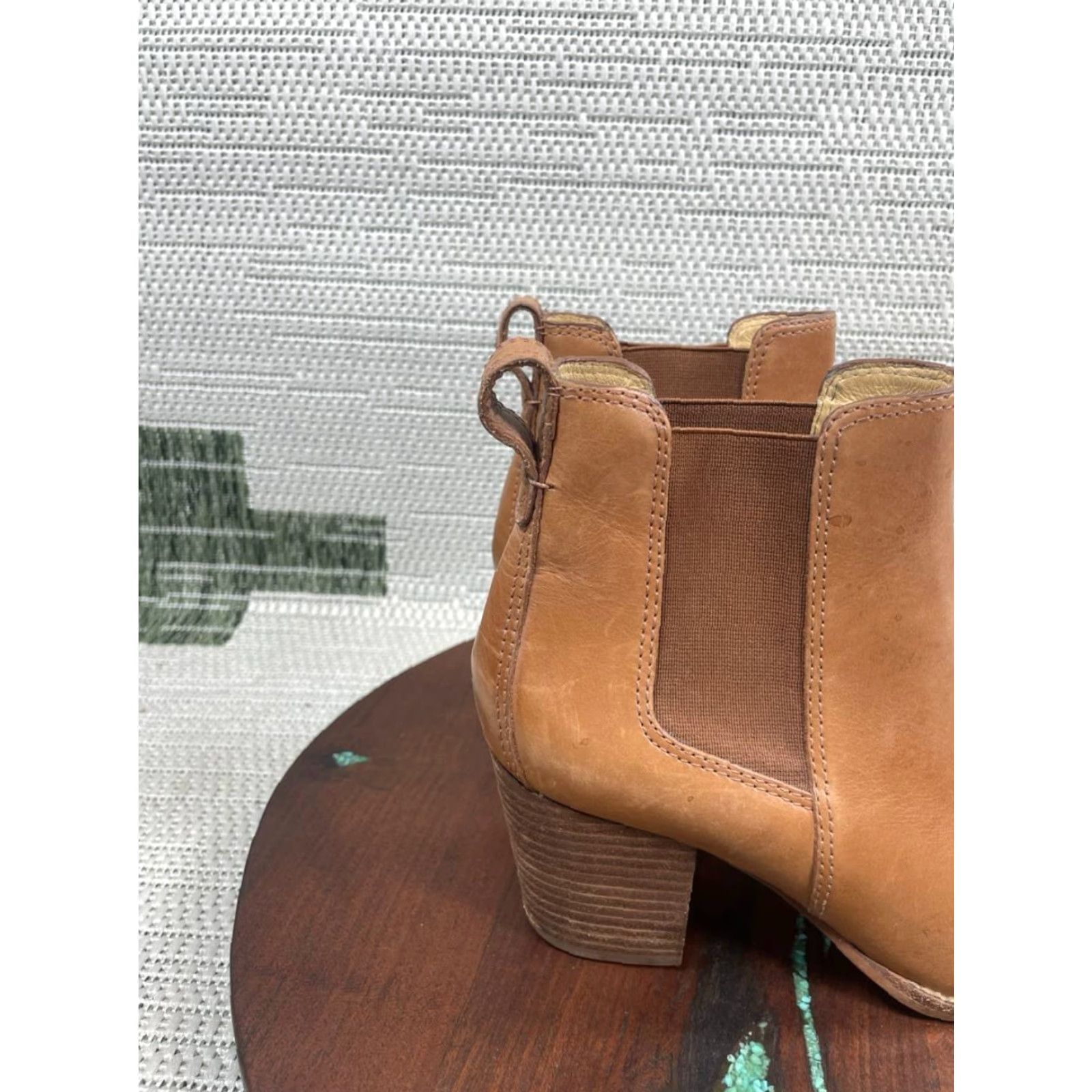 Madewell VINTAGE Madewell Chelsea Boot Women 6.5 The Regan English Saddle Leather Block Heel Chelsea Women Boots Brown Leather Size US 7 / IT 37 - 3 Thumbnail