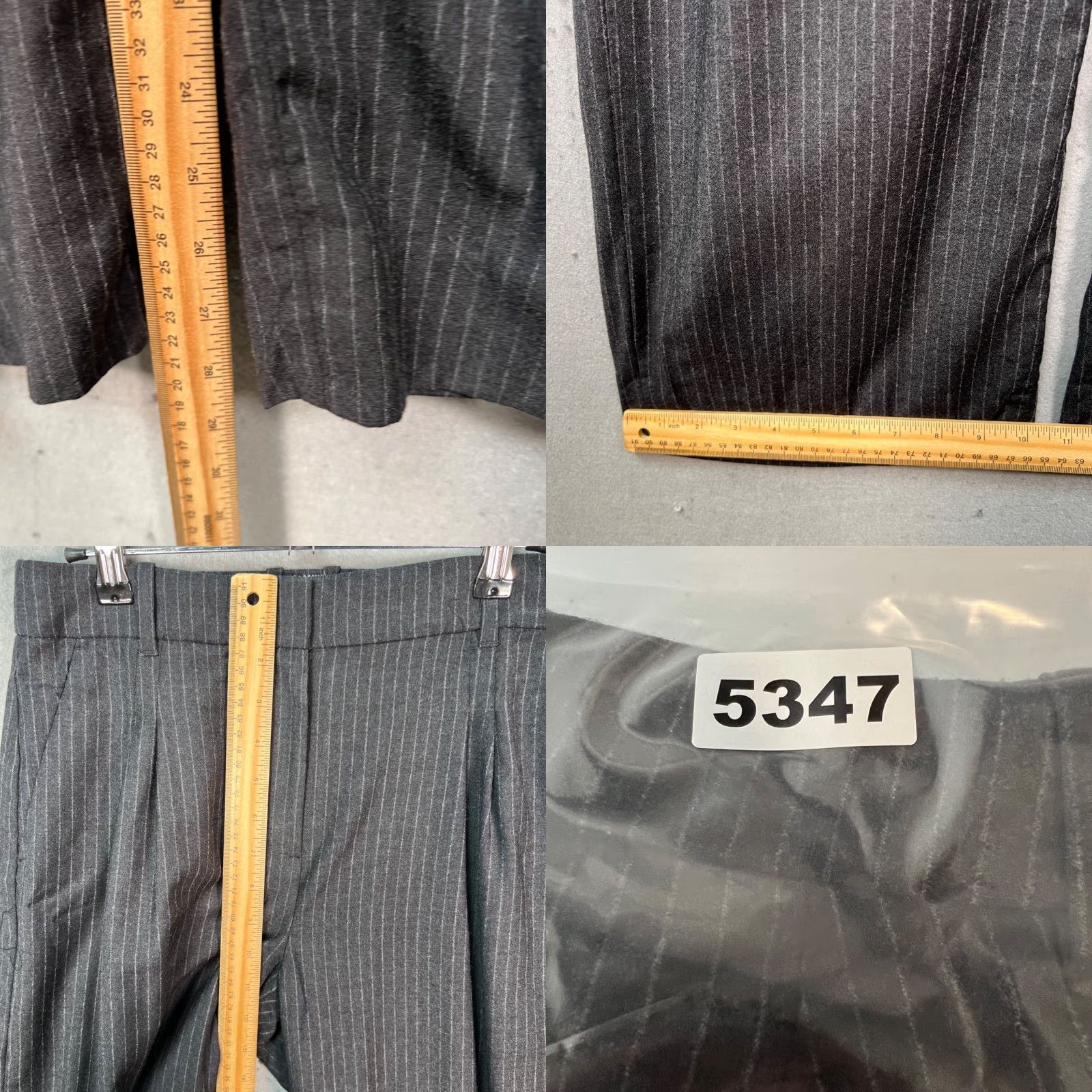 J.Crew J. Crew Womens 4 Charcoal Pinstripe Wool Dress Pants Trousers Wide-Leg Pants Casual/Formal Size 27" / US 4 / IT 40 - 8 Thumbnail