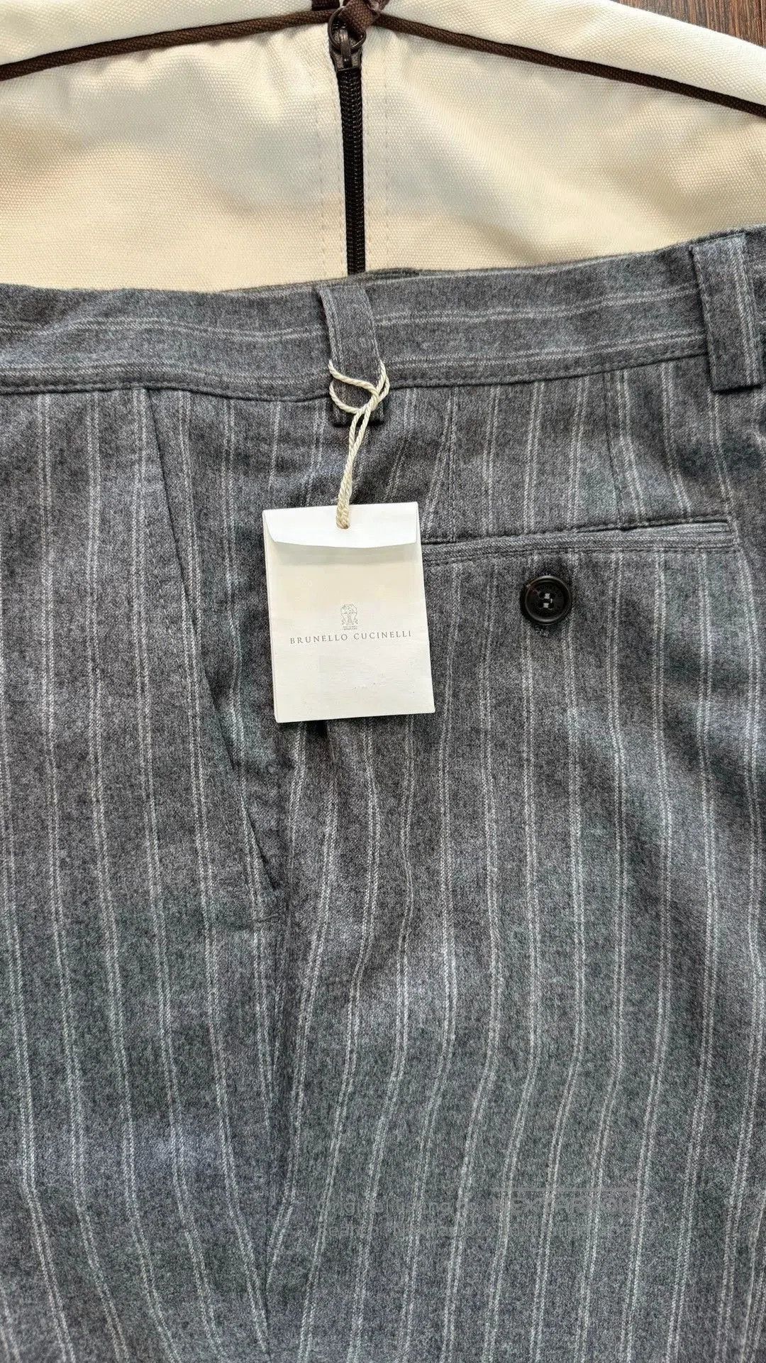 Brunello Cucinelli Gray Striped Tailored Pants Size 30. Size US 30 / EU 46 - 5 Thumbnail
