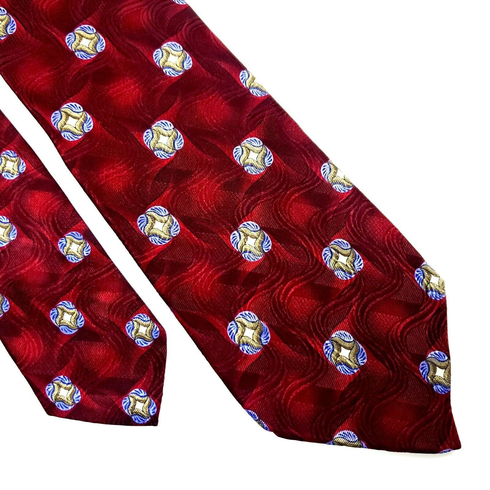 Designer Jz Richards Von Maur Silk Tie Print Red Floral Abstract Clas Size ONE SIZE - 1 Thumbnail