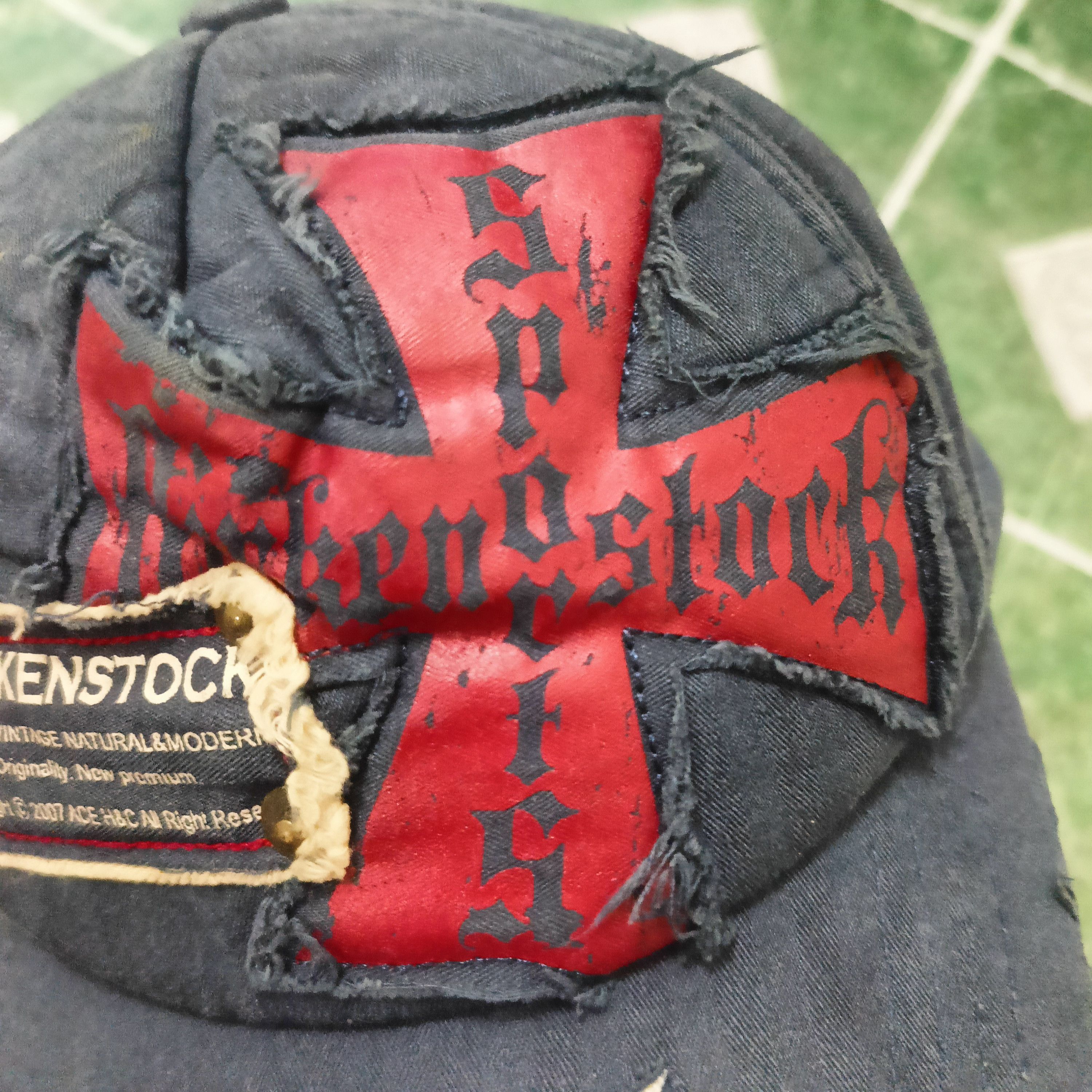 Birkenstock Rare Big Logo Birkenstock Distressed punk bondage hat Size ONE SIZE - 2 Thumbnail