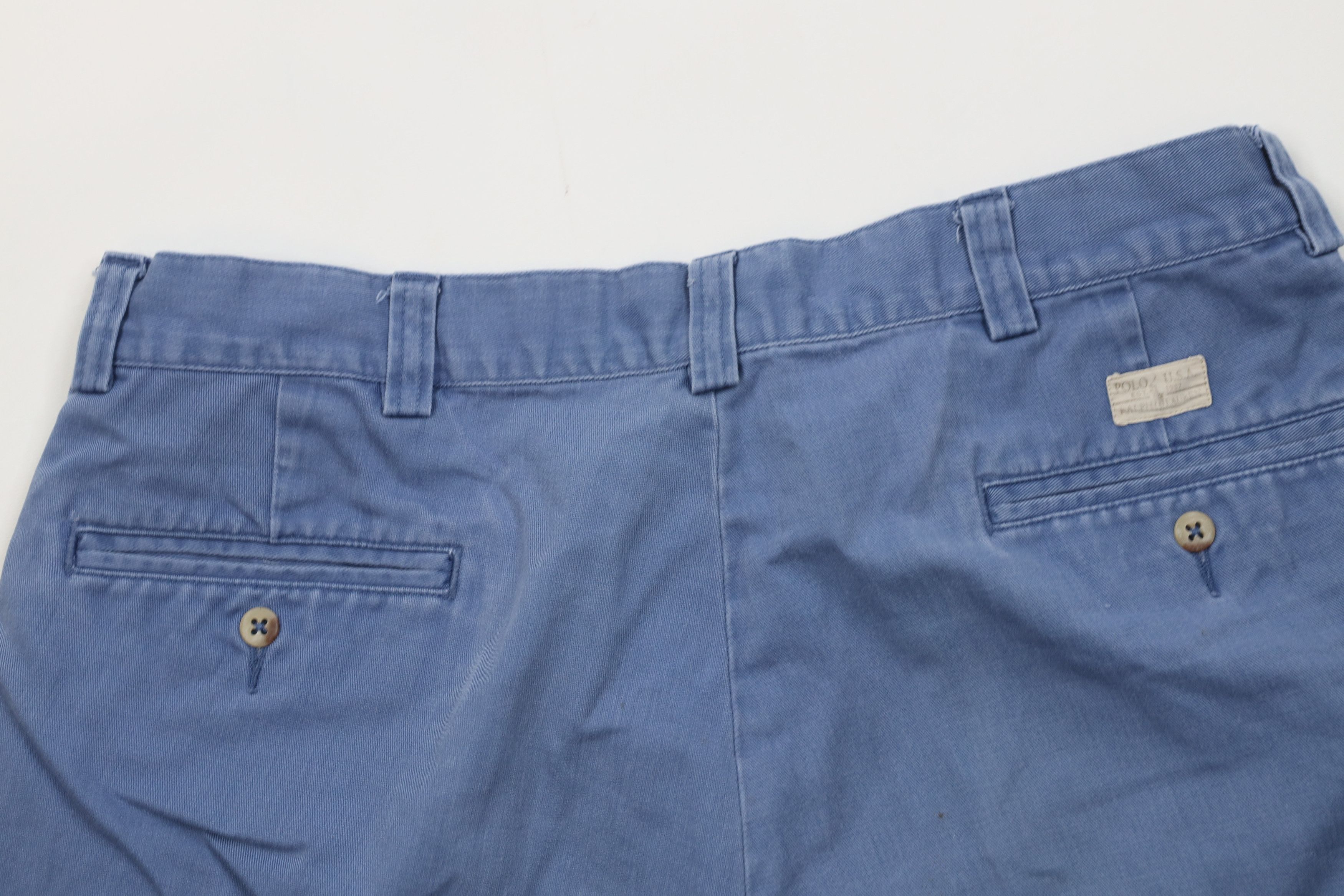 Polo Ralph Lauren Vintage 90s Ralph Lauren Above Knee Chino Shorts Blue Cotton Size US 34 / EU 50 - 9 Thumbnail