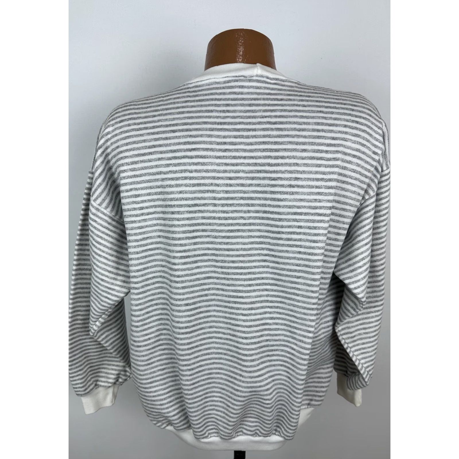 Etro VINTAGE San Francisco Sweatshirt XL Striped 90s USA Men Gray Pullover Knit Cotton Blend Polyester Stains Size US XL / EU 56 / 4 - 6 Thumbnail