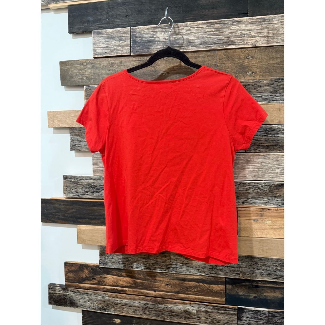Sezane Sézane Cloe Red/orange V-neck short-sleeve top front knot s Size S / US 4 / IT 40 - 3 Thumbnail