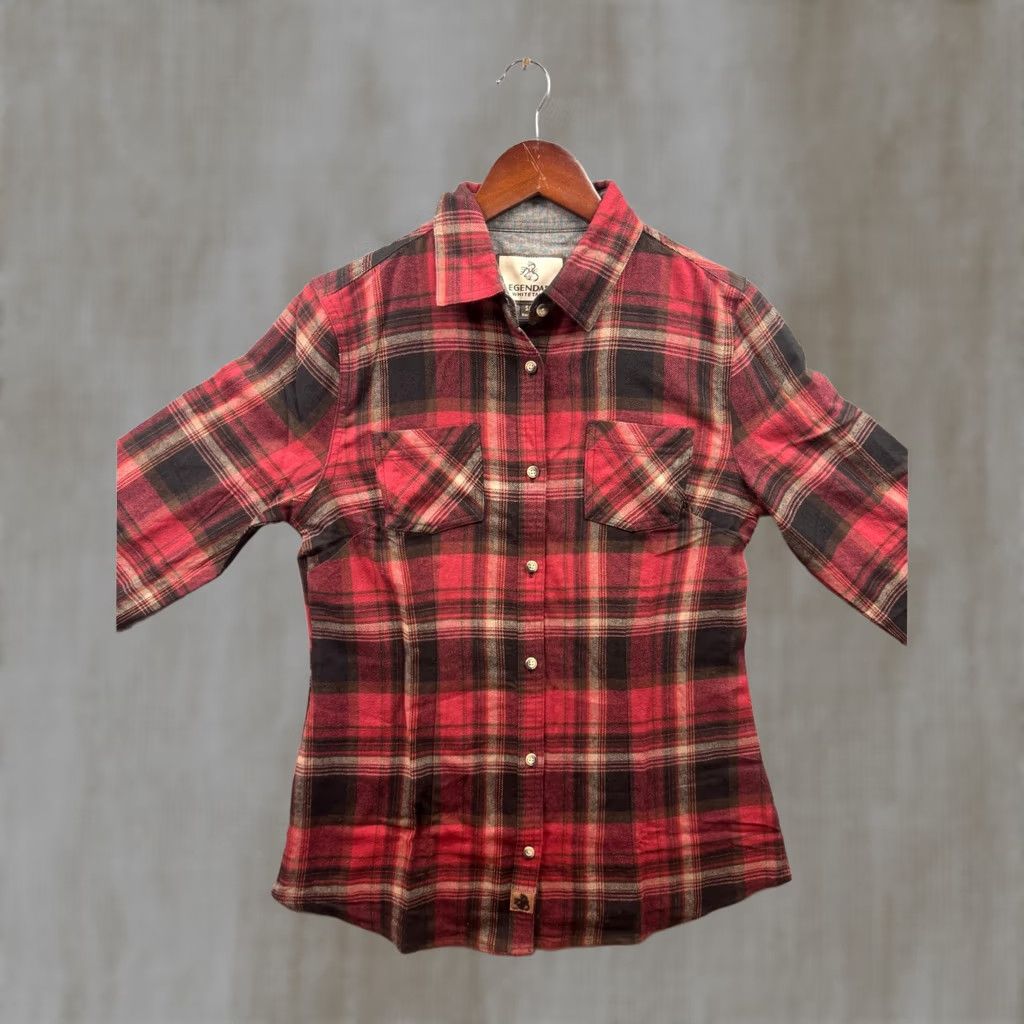 Vintage Legendary Whitetails Flannel Shirt Mens Red Black Plaid Button Down Small Size US S / EU 44-46 / 1 - 1 Thumbnail