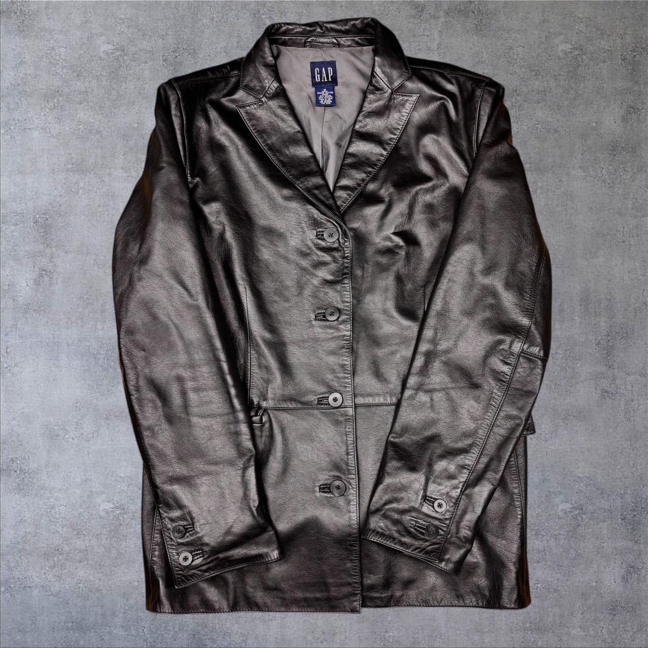 Gap Y2K Vintage Black Leather Jacket Size M / US 6-8 / IT 42-44 - 1 Thumbnail