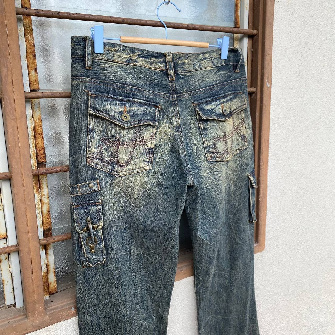 In The Attic Y2K IN THE ATTIC Japan Grunge"Mudwash Distressed Flared Hook Size US 30 / EU 46 - 13 Thumbnail