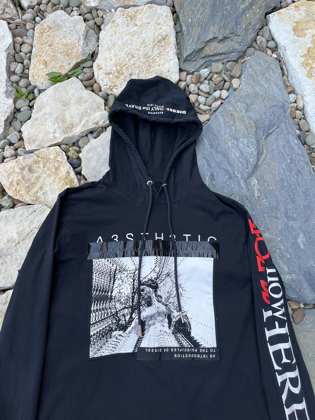 Diesel Diesel long sleeve light hoodie psycho a3sth3tic patchwork Size US L / EU 52-54 / 3 - 6 Thumbnail
