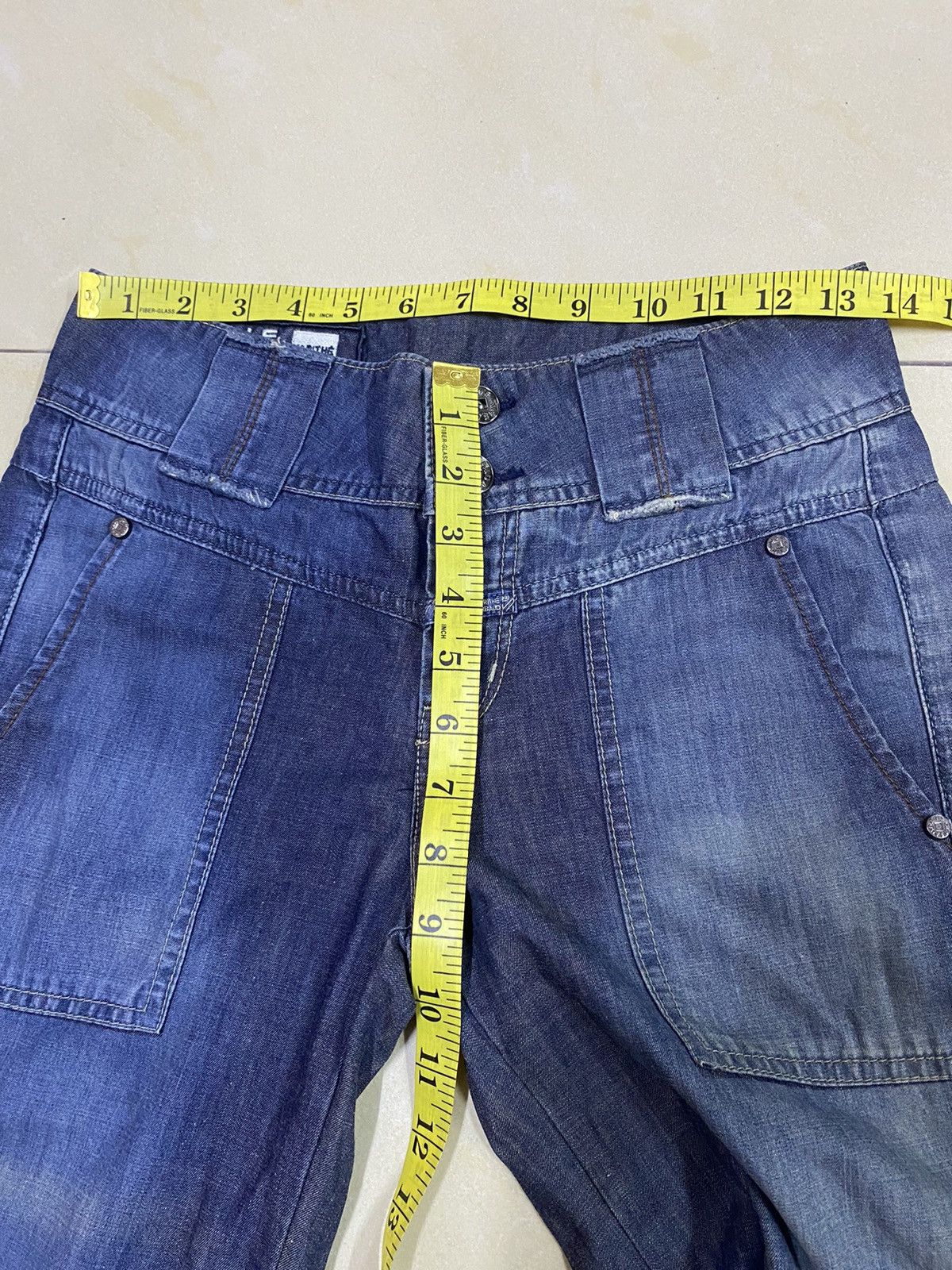 Marithe + Francois Girbaud Le Jean De MFG Wide Leg Flared Denim Faded Size 27" / US 4 / IT 40 - 16 Thumbnail