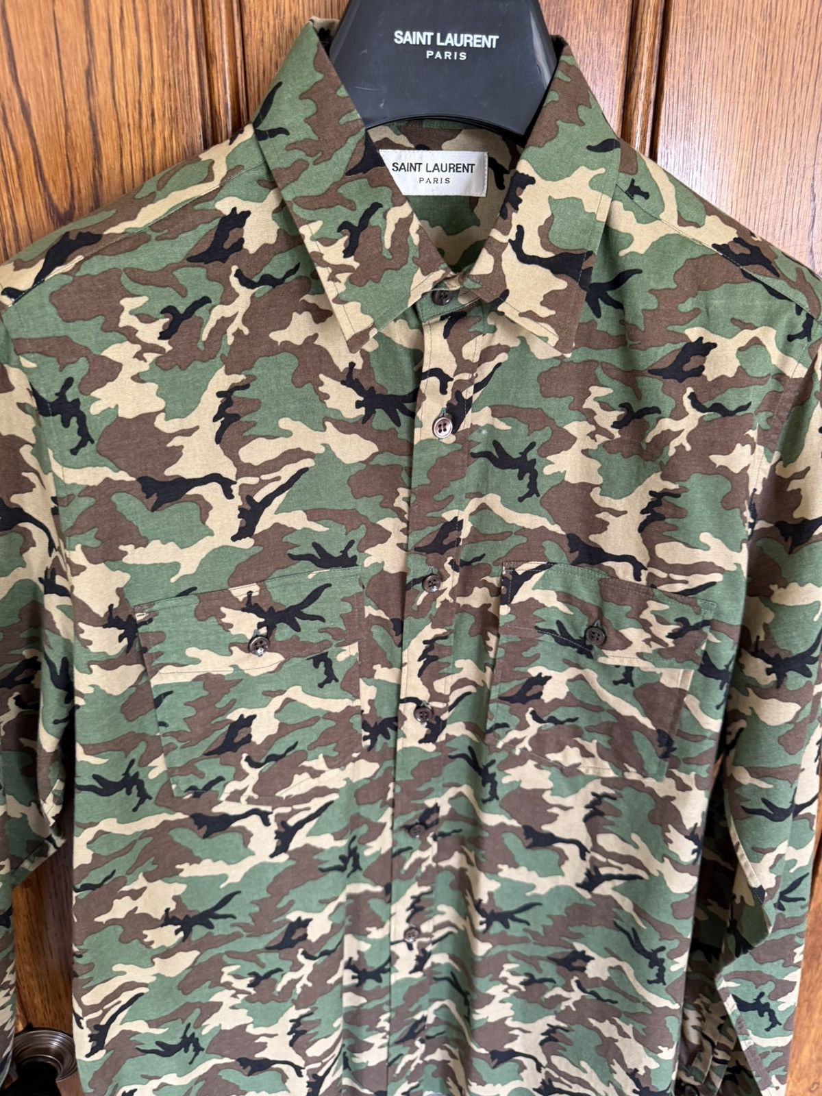 Saint Laurent Paris SS15 Saint Laurent Psych Rock camo shirt Hedi Slimane 41 Size US L / EU 52-54 / 3 - 15 Thumbnail