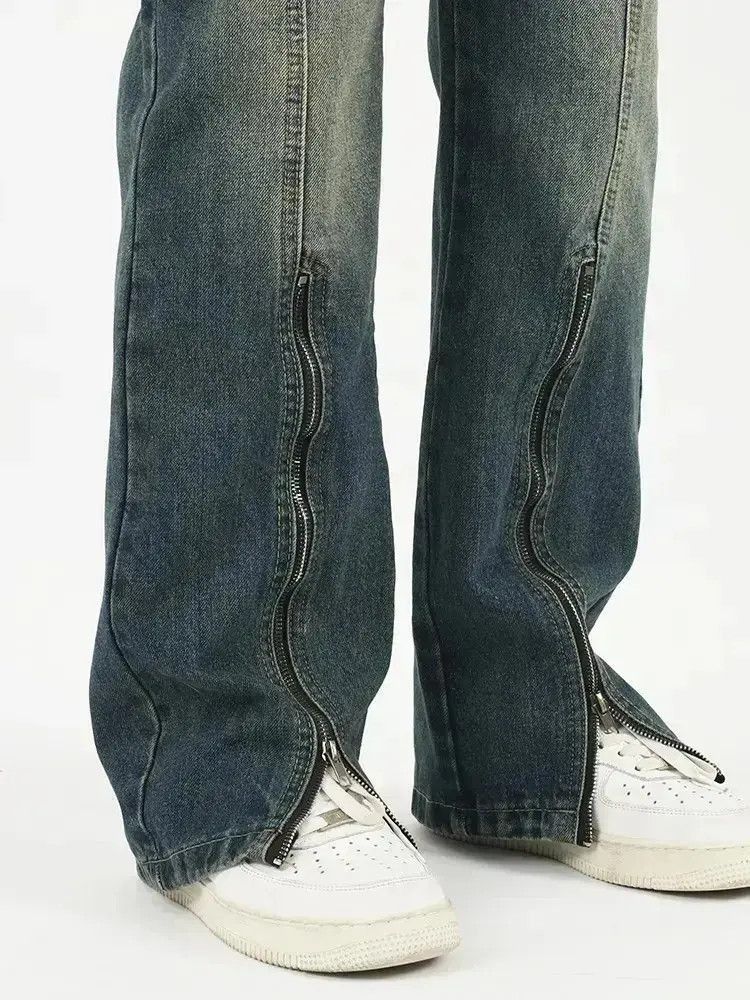 Japanese Brand Retro Loose Straight Multi Pocket Jeans Size US 32 / EU 48 - 2 Thumbnail