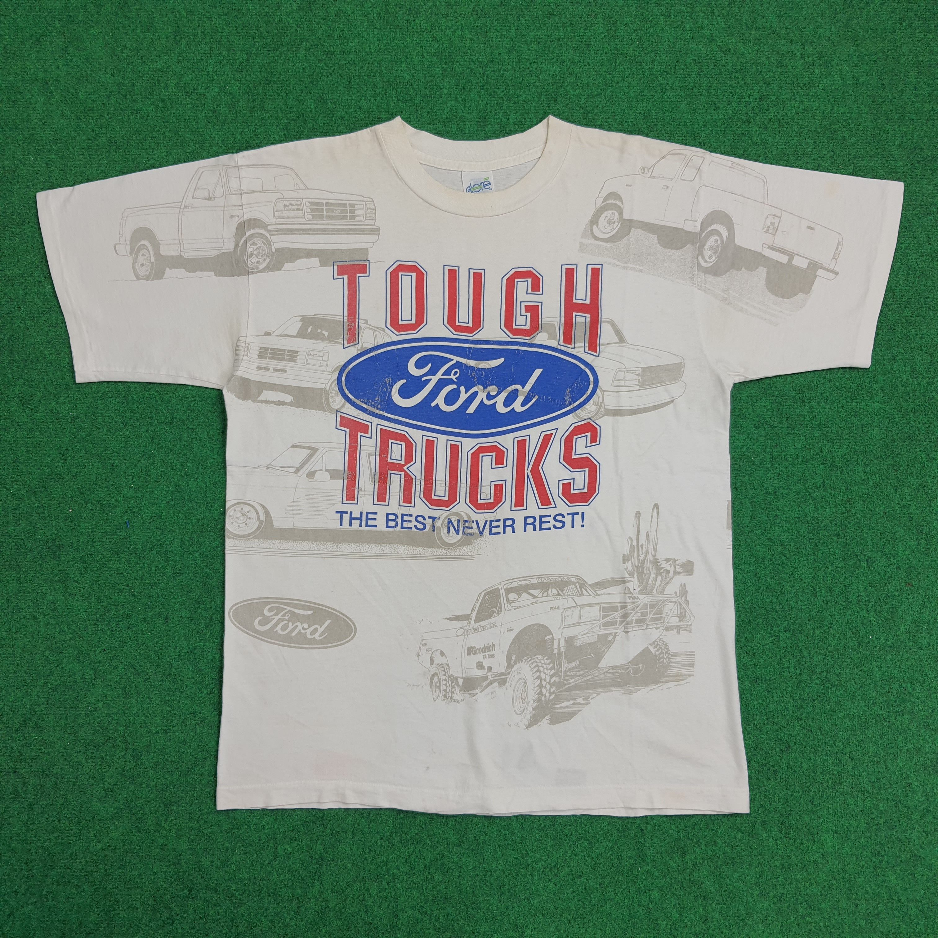 Ford × Vintage Vintage 90's Ford Tough Trucks Full Print Tshirt Size US XL / EU 56 / 4 - 1 Thumbnail