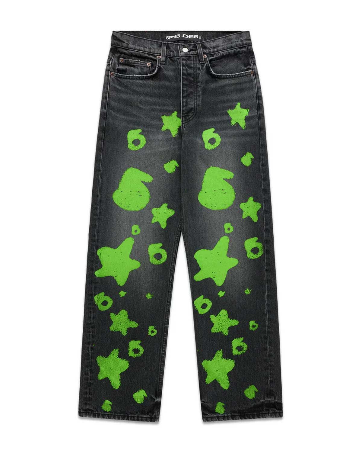 Revenge Sp5der Beluga Stamped Denim Black/Green Size US 38 / EU 54 - 1 Thumbnail