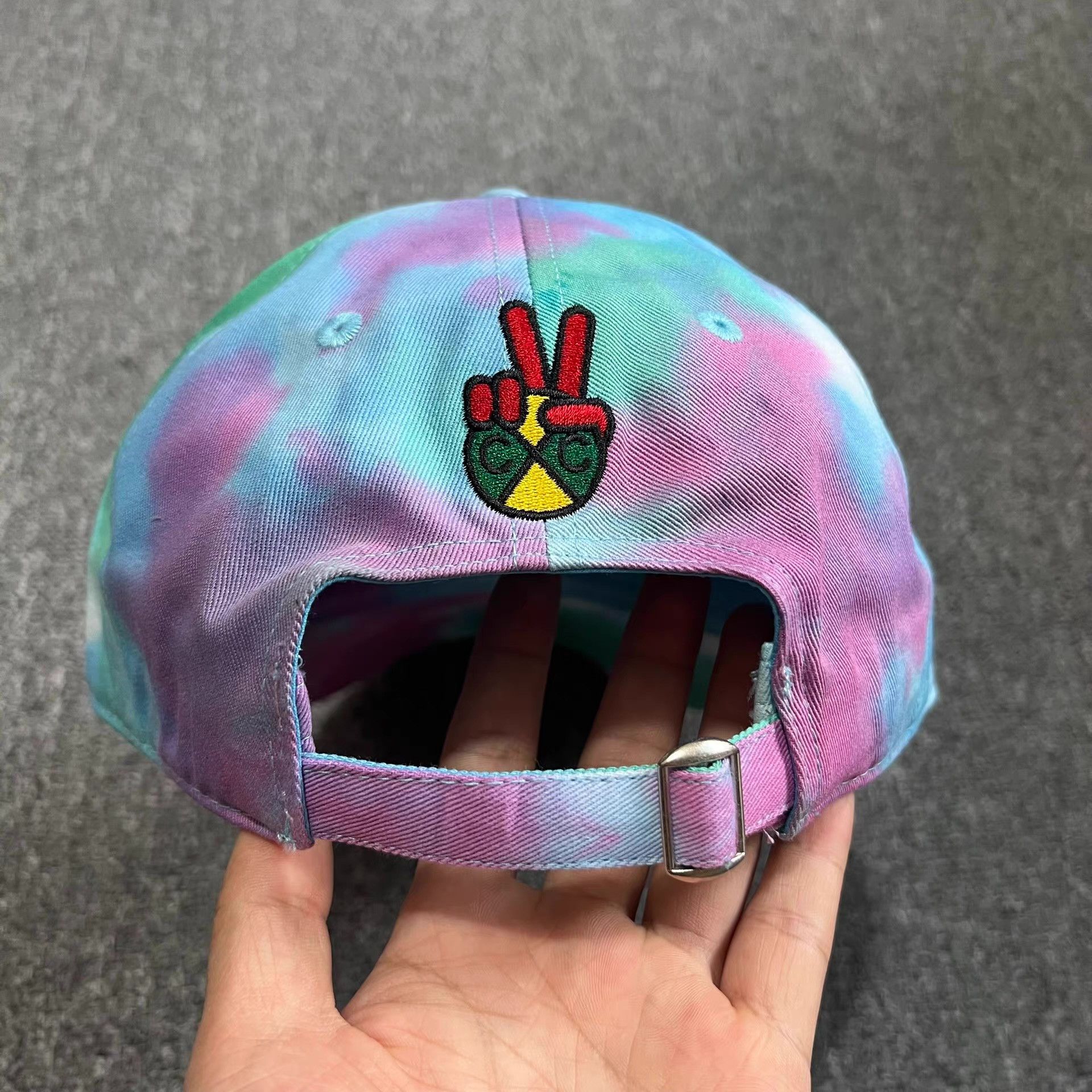 Cross Colours Cross Colours Embroidered Tie-Dye Curved Brim Baseball C Q7 Size ONE SIZE - 6 Thumbnail