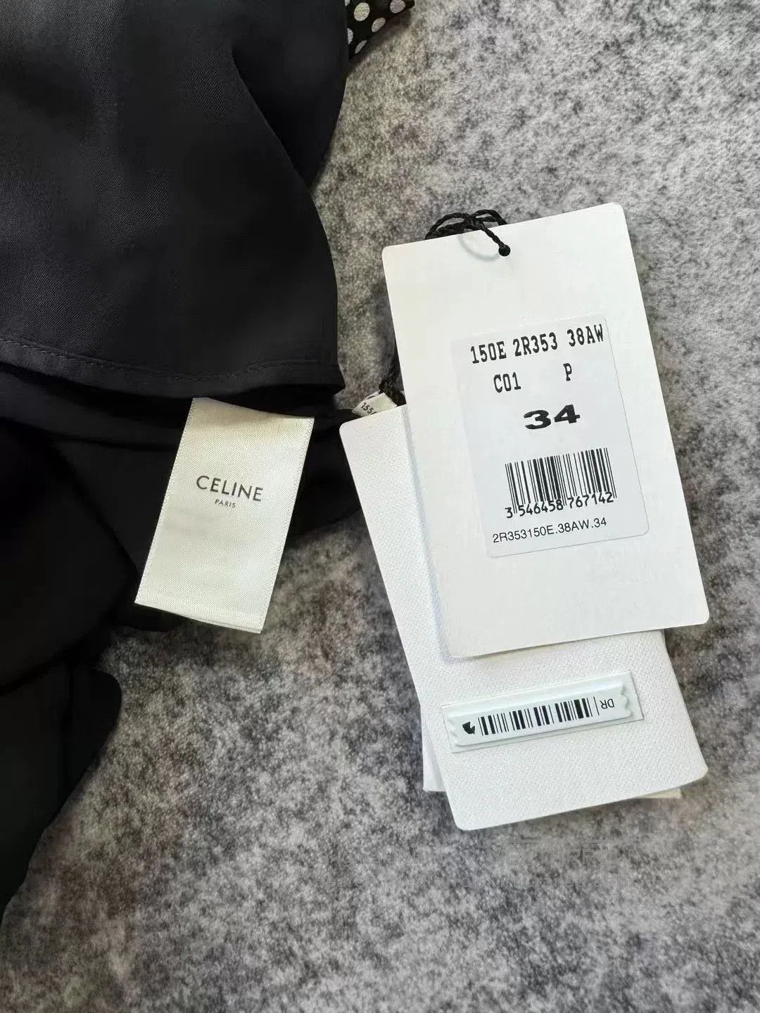 Celine black and white polka dot silk dress. Size XS / US 0-2 / IT 36-38 - 5 Thumbnail