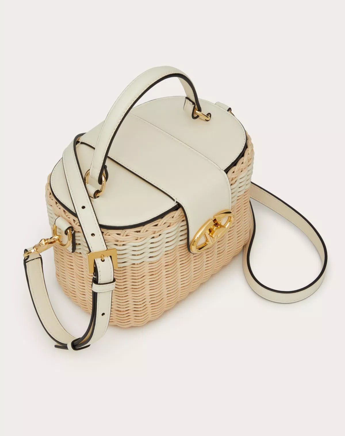Valentino oc11z0725 Size:OS/Vlogo Signature Wicker Vanity Bag in Beige Size ONE SIZE - 5 Thumbnail