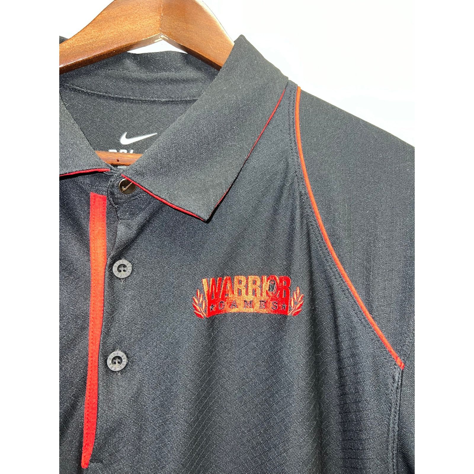Nike Nike Black Dri Fit Polo Shirt Warrior Games Black Golf Large Size US L / EU 52-54 / 3 - 3 Thumbnail
