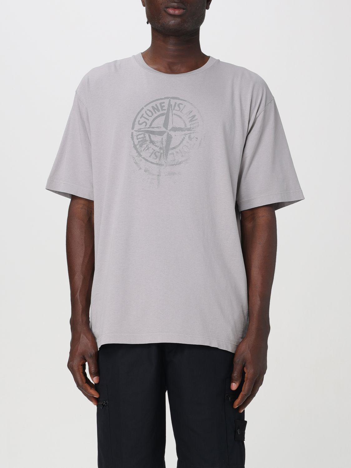 image of Stone Island T-Shirt Men Grey (Size Large)
