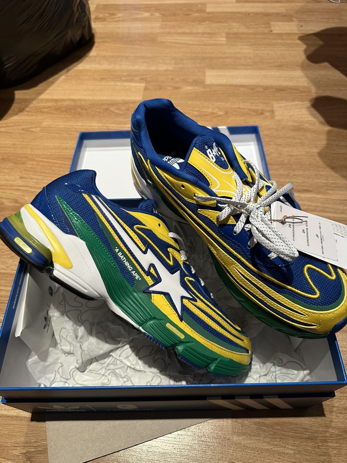 Adidas × Bape Adidas Orketro x BAPE Yellow Blue Green Size 9.5 JQ2398 Size US 10 / EU 43 - 2 Thumbnail