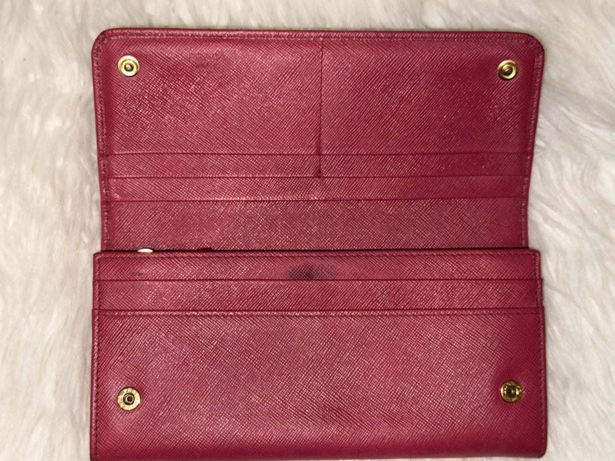 Prada Prada Pink Saffiano Long Wallet Size ONE SIZE - 2 Thumbnail