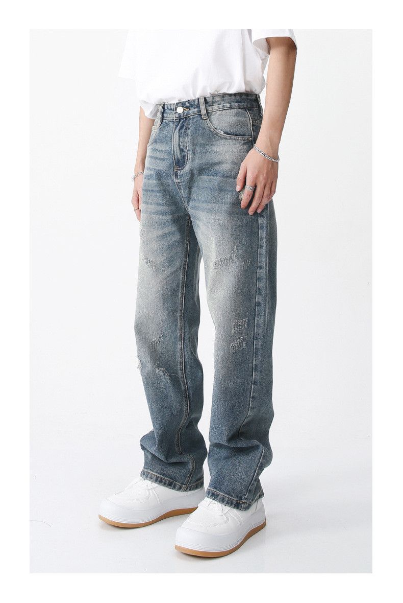 Japanese Brand × Jean Straight-leg relaxed loose-fitting distressed jeans Size US 32 / EU 48 - 2 Thumbnail