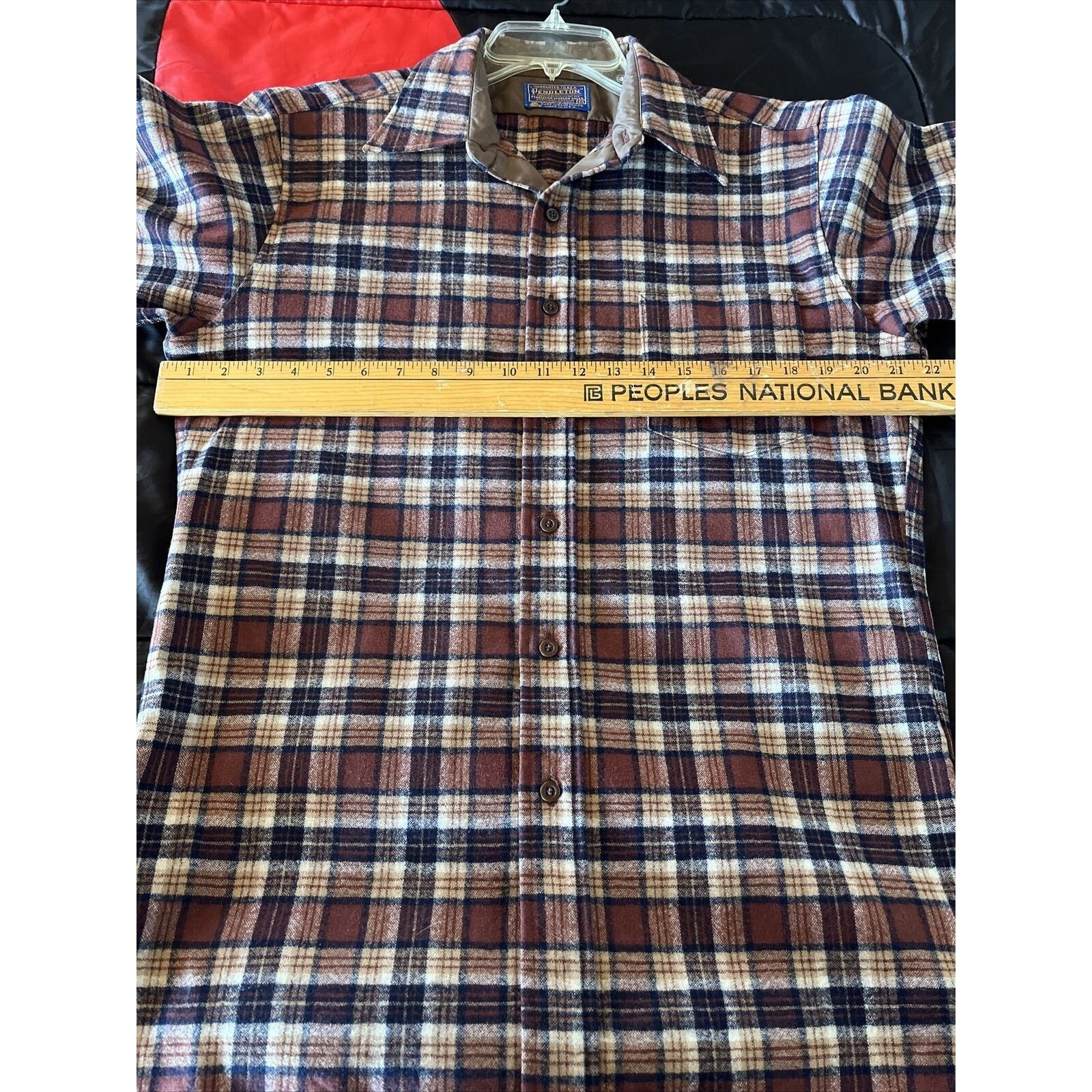 Pendleton Pendleton Mens M Brown Plaid LS Button Up Wool flannel Shirt Size US M / EU 48-50 / 2 - 15 Thumbnail