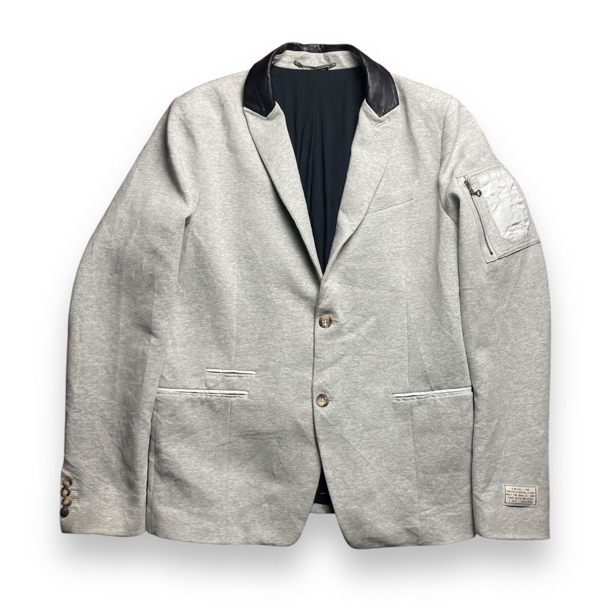 Diesel DIESEL COTTON + LEATHER BLAZER JACKET Size US XL / EU 56 / 4 - 1 Thumbnail