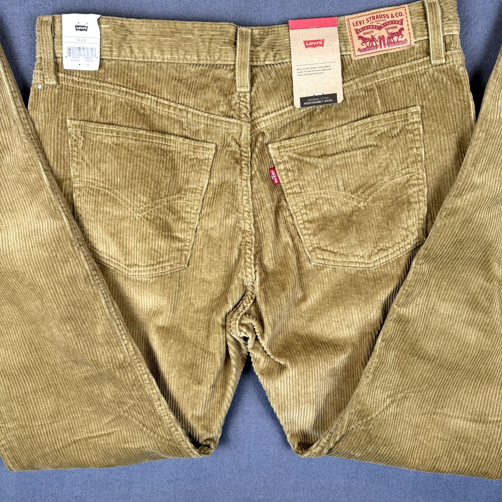 Levi's NWT Levi's Pants Mens 33X30 Brown Corduroy Flat Front Chino Size US 33 - 1 Thumbnail